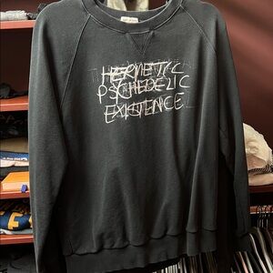 Saint Laurent Black Graphic Crewneck Sweatshirt